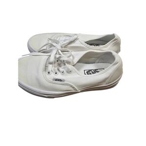Vans‎ Authentic White Canvas Low Top Sneakers Womens 5.5 Mens 4.0 Skate Shoes